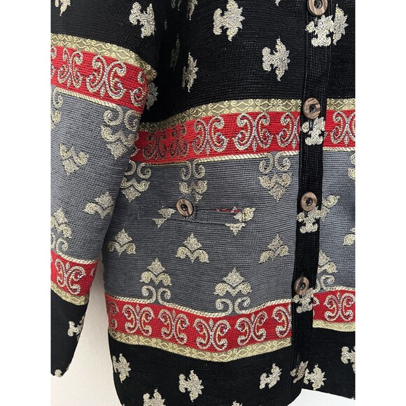 Vintage SAG HARBOR WOMEN'S TAPESTRY BROCADE JACKET FLEUR DE LIS PATTERN SZ 10 - Picture 5 of 10